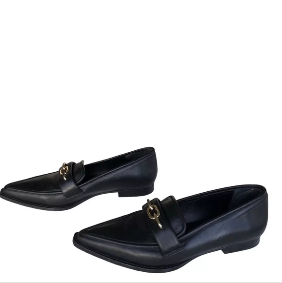 anine bing selma loafer 40 black with gold hardware - Picture 5 of 12